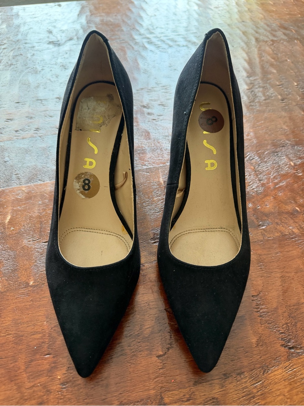 UNISA Black Pointed Toe Pumps - Size 8